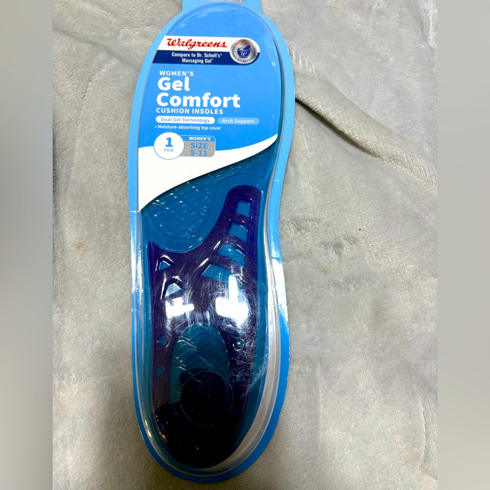 Women's Gel Comfort Cushion Insoles size 5-11